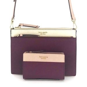 2PCS Kate Spade Cameron Crossbody Bag Wallet Set